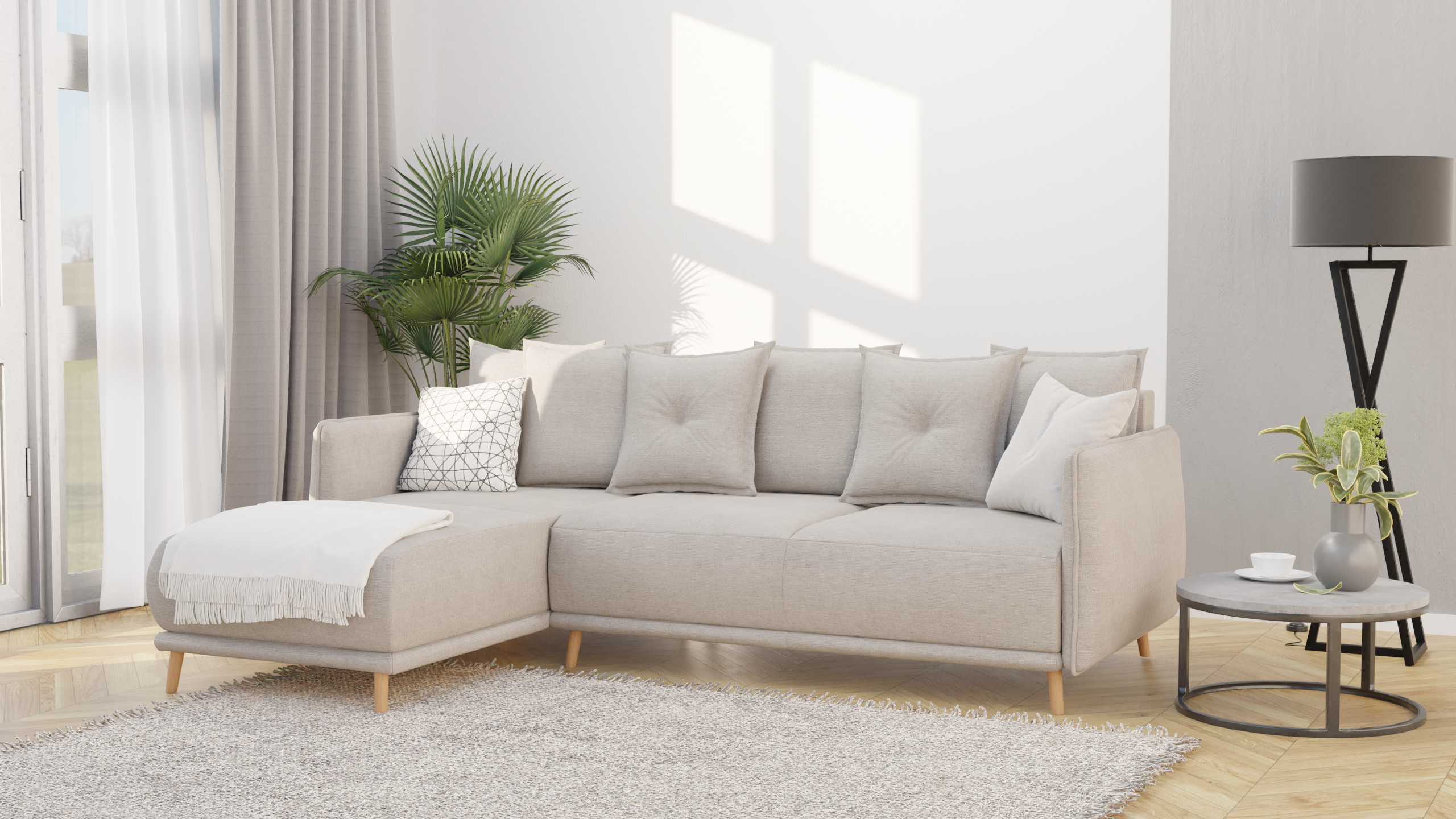 Kampinė miegama sofa GALA