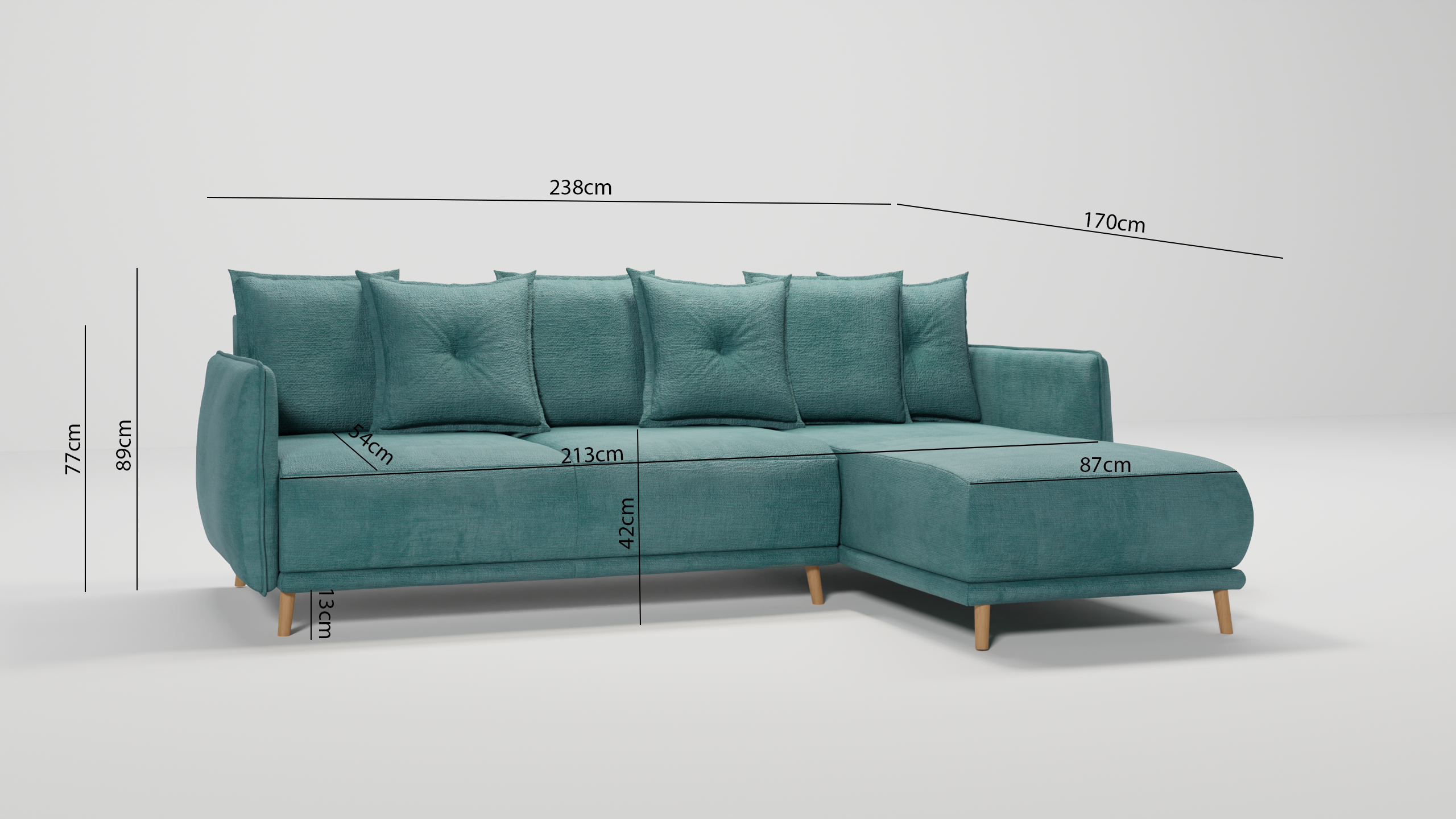 Kampinė miegama sofa GALA