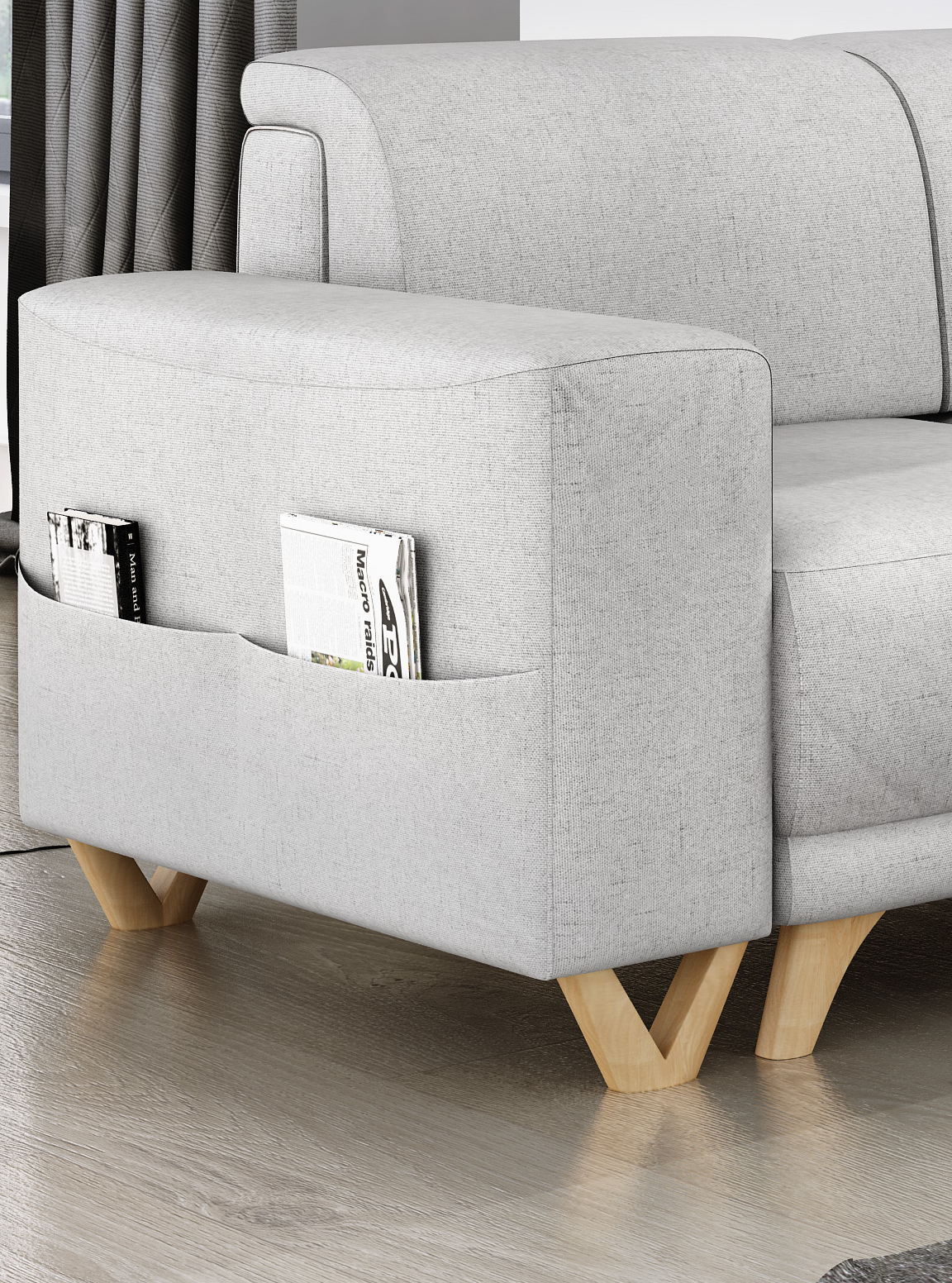 Kampinė miegama sofa BELLA CABLO