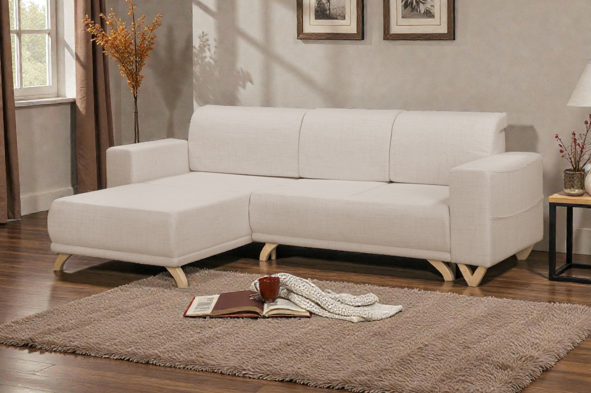 Kampinė miegama sofa BELLA CABLO