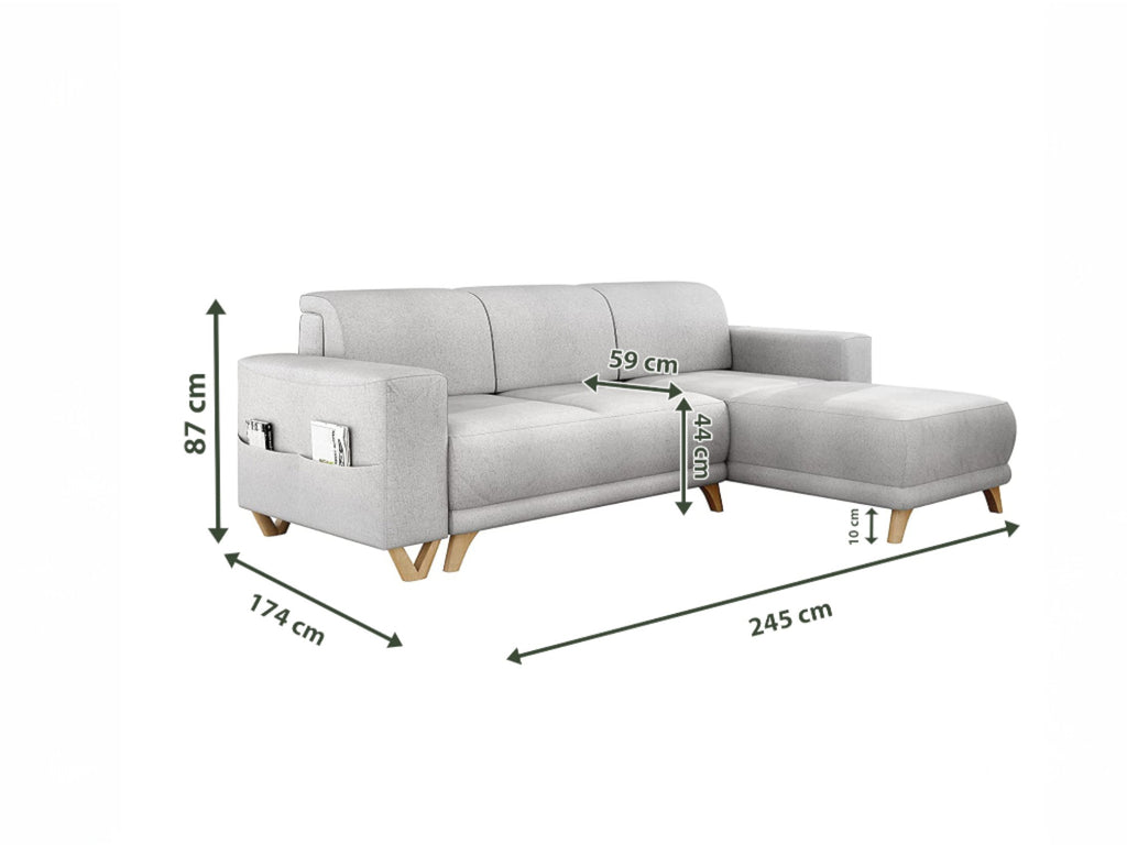 Kampinė miegama sofa BELLA CABLO