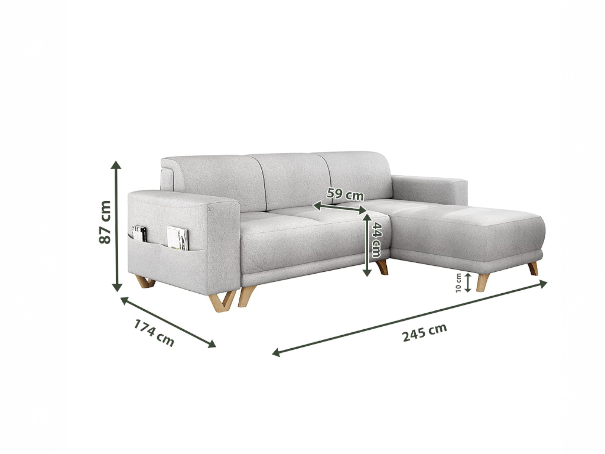 Kampinė miegama sofa BELLA CABLO