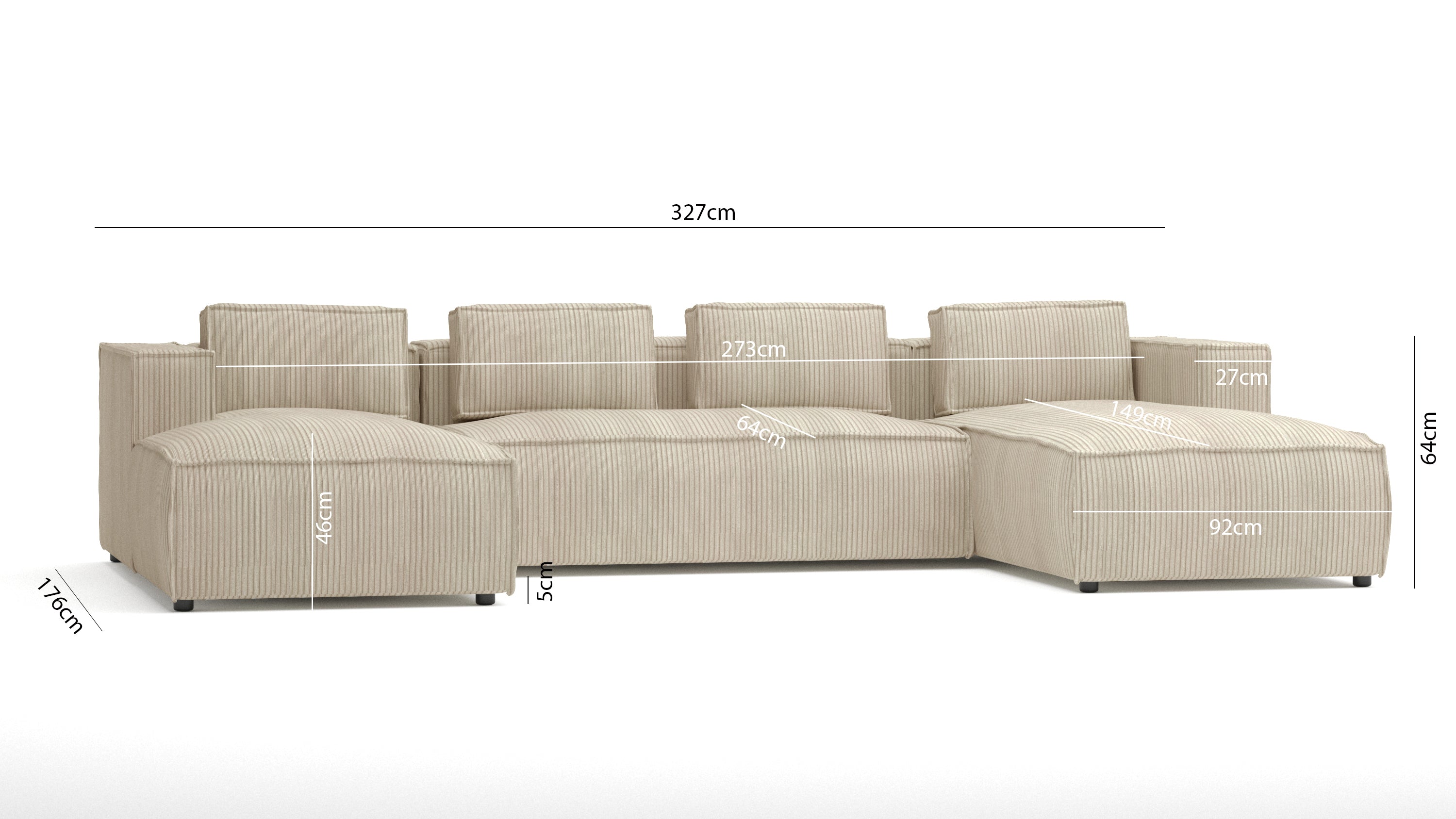 Kampinė Sofa KLOJA LINCOLN U