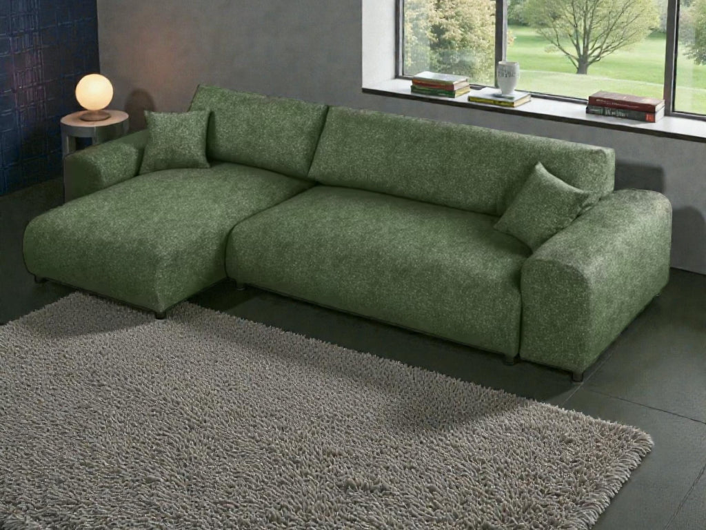Kampinė miegama sofa JUSTINA BLUR
