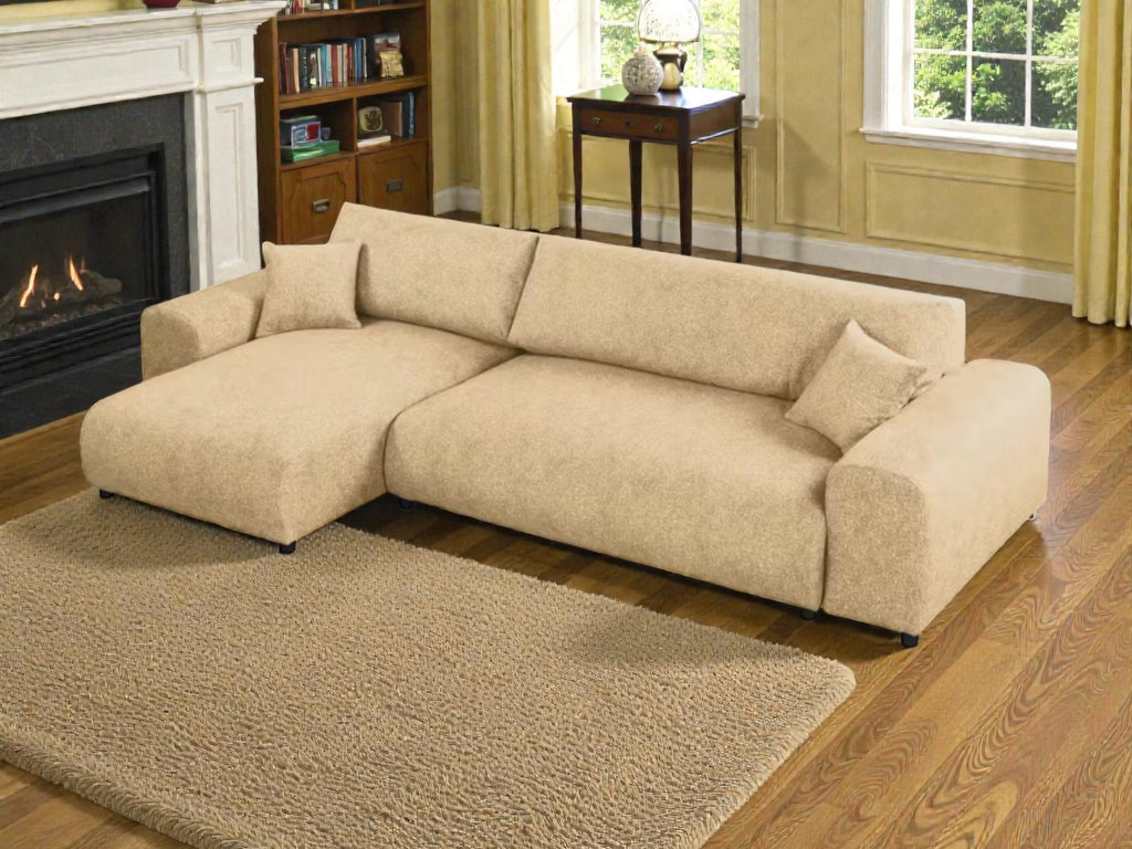 Kampinė miegama sofa JUSTINA BLUR