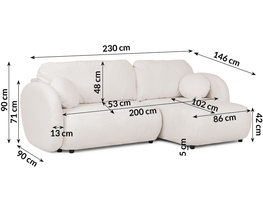 Kampinė sofa lova OVALO