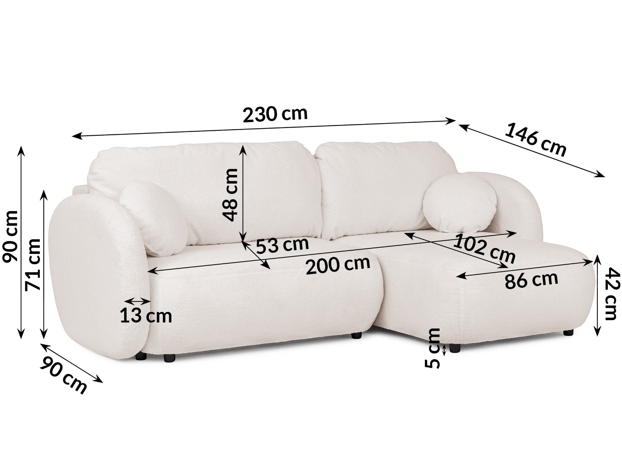 Kampinė sofa lova OVALO