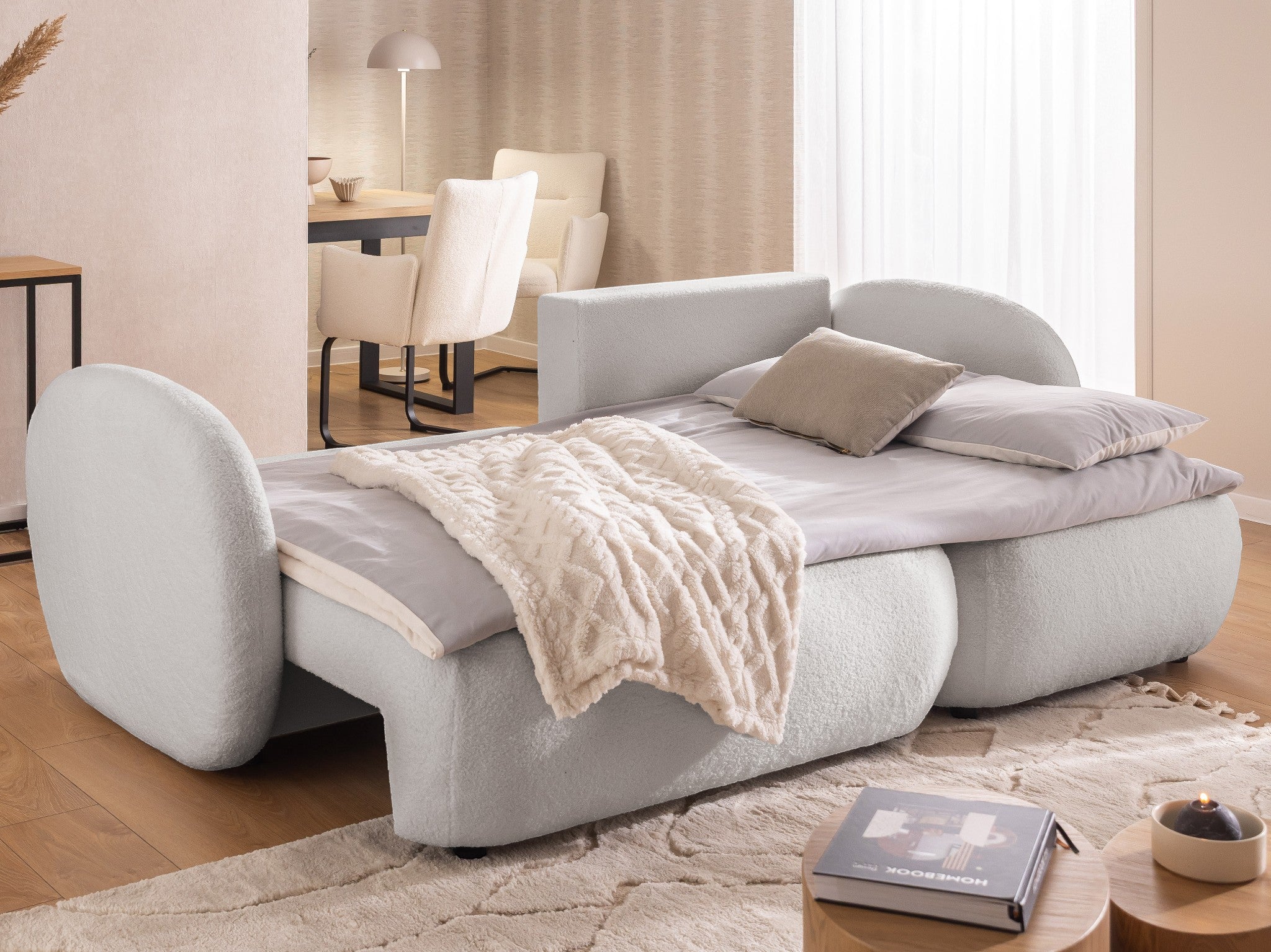 Kampinė sofa lova OVALO