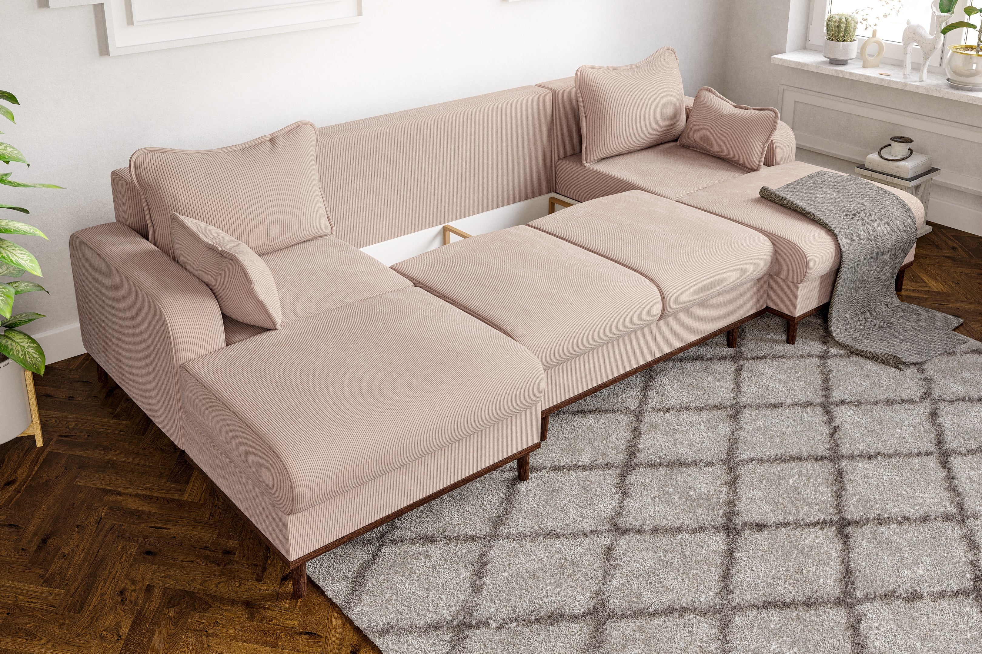 Kampinė sofa lova  BEATA LUX U