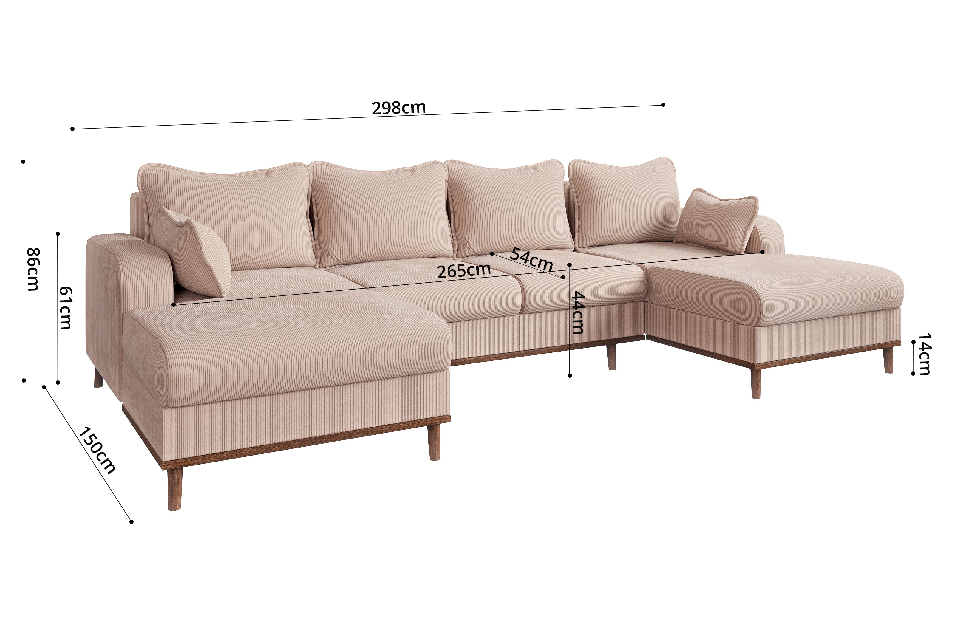 Kampinė sofa lova  BEATA LUX U