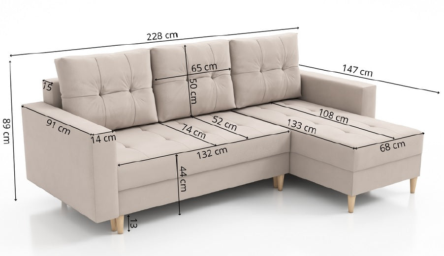 Kampinė Sofa - lova SKANDIS