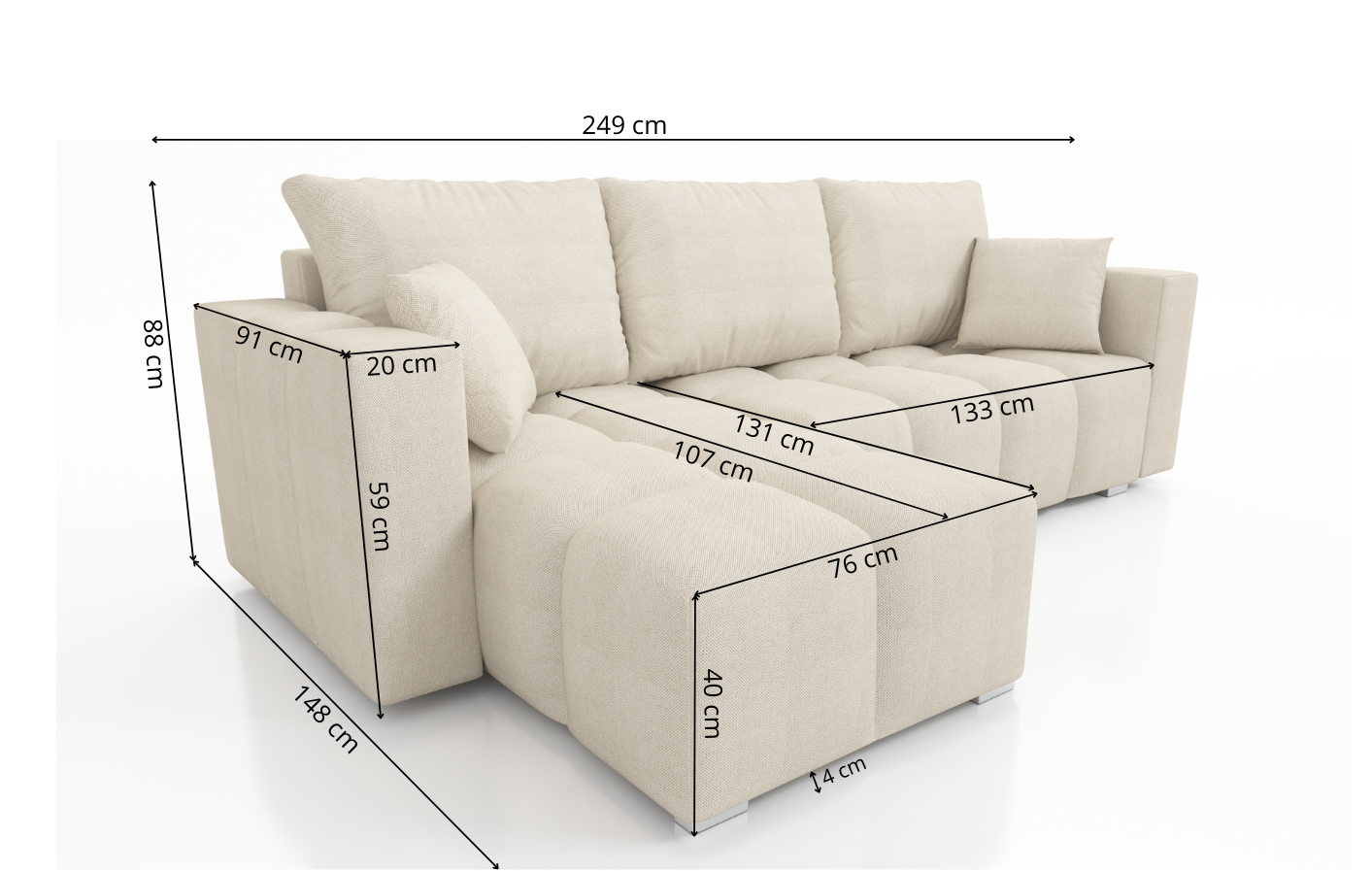 Kampinė Sofa - lova COLIN