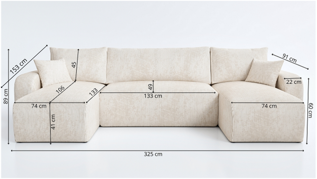 Kampinė Sofa - lova SINDI U