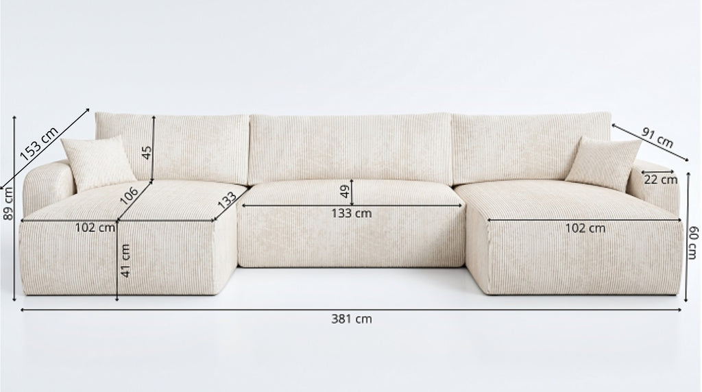 Kampinė Sofa - lova SINDI U XL