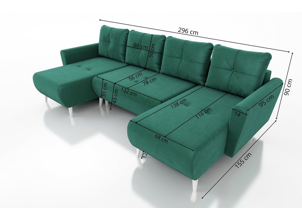 Kampinė Sofa - lova VIVARA U