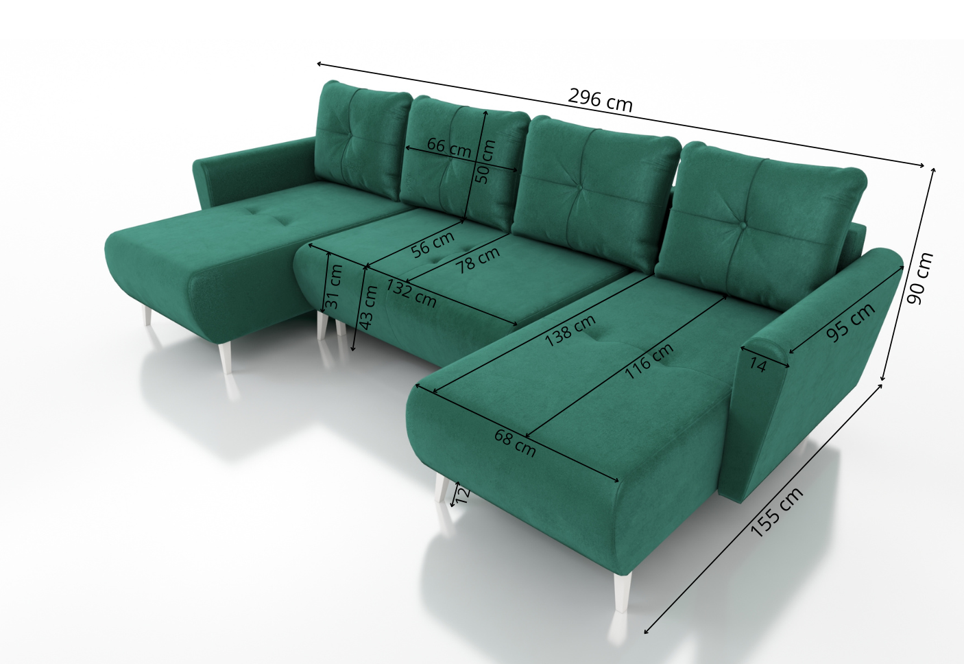 Kampinė Sofa - lova VIVARA U