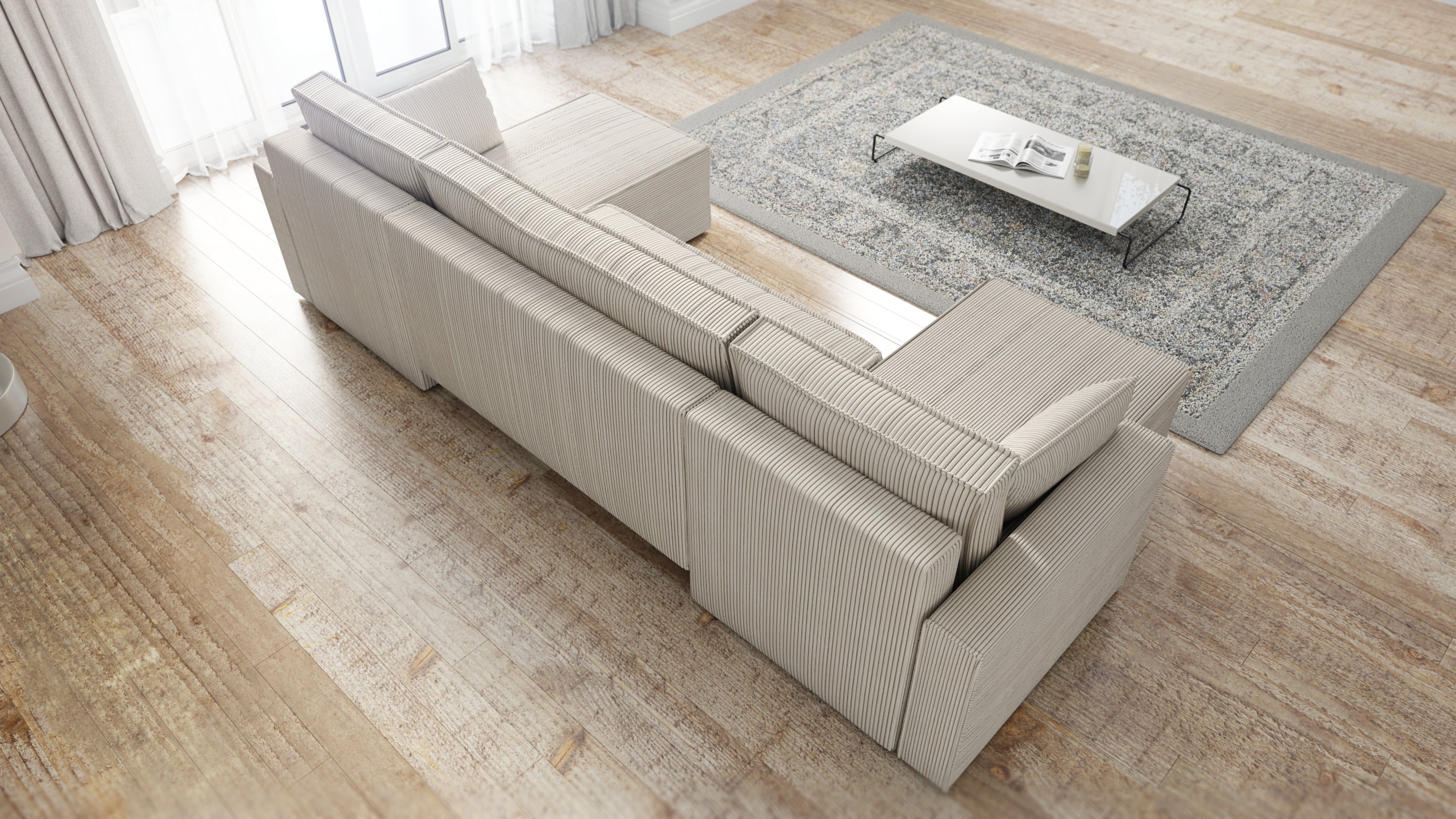 Kampinė Sofa - lova RUBINAS U