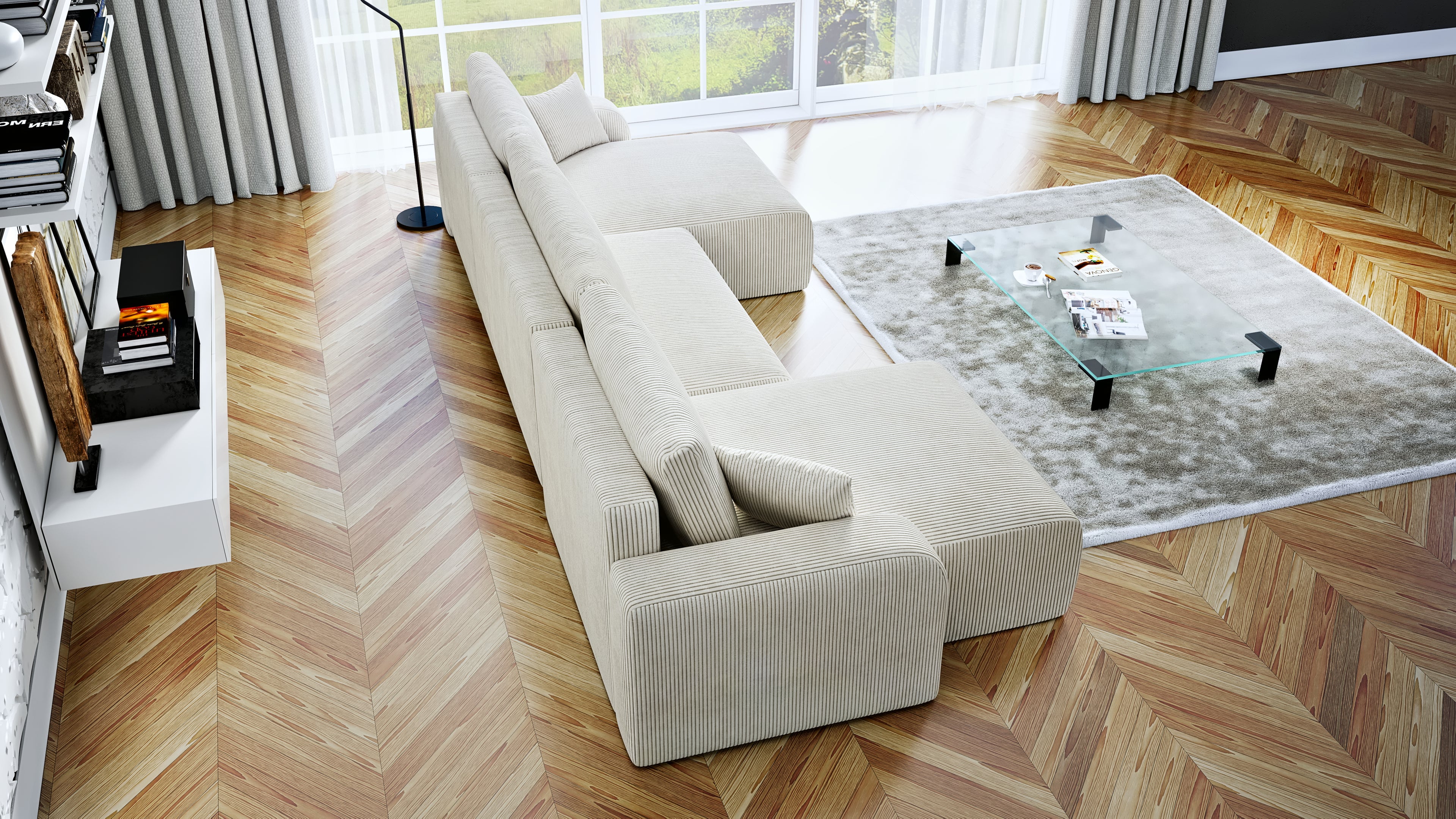 Kampinė Sofa - lova SINDI U XL