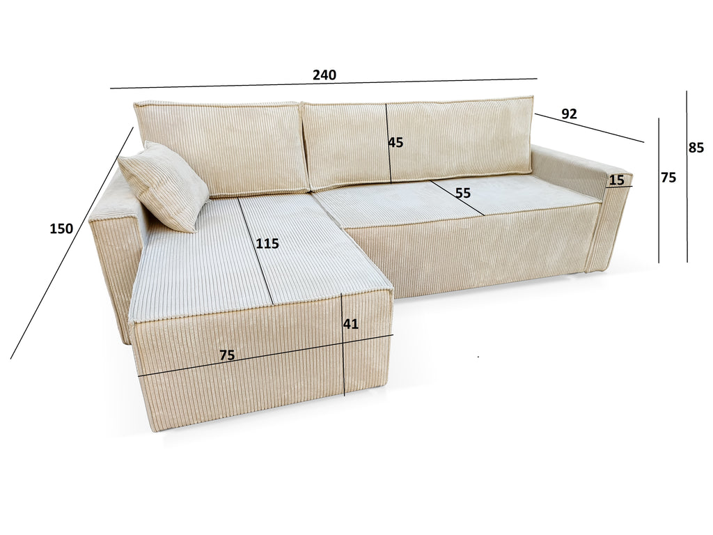 Kampinė Sofa - lova RUBINAS